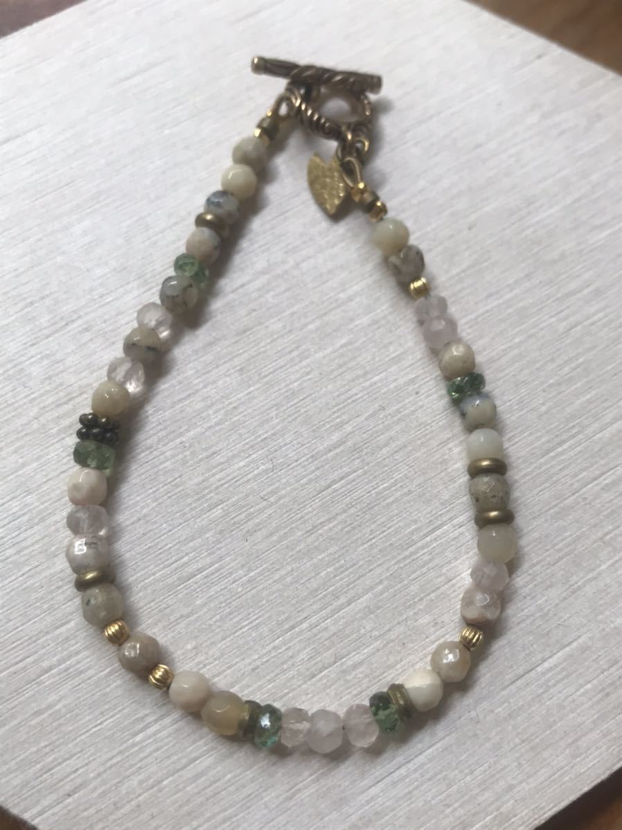 ペリドット ローズクォーツ リバーストーン ブレスレット 桜ブレスレット 天然石拍卖