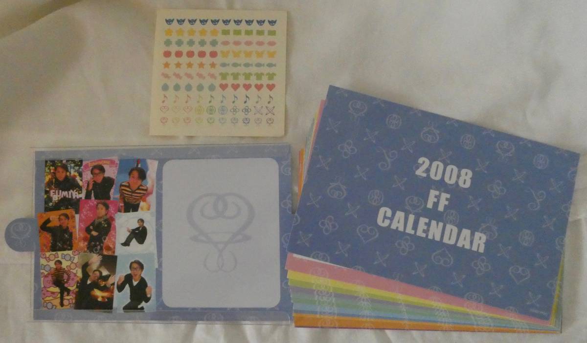 2008 FF DESKTOP CALENDAR 藤井フミヤ 卓上カレンダー シール付き フェビル ツアーグッズ拍卖