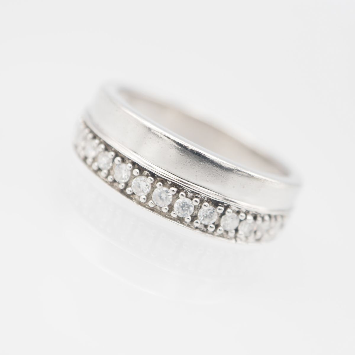 J219 ダイヤモンド風 925刻印 リング デザイン シルバー 指輪 11号拍卖