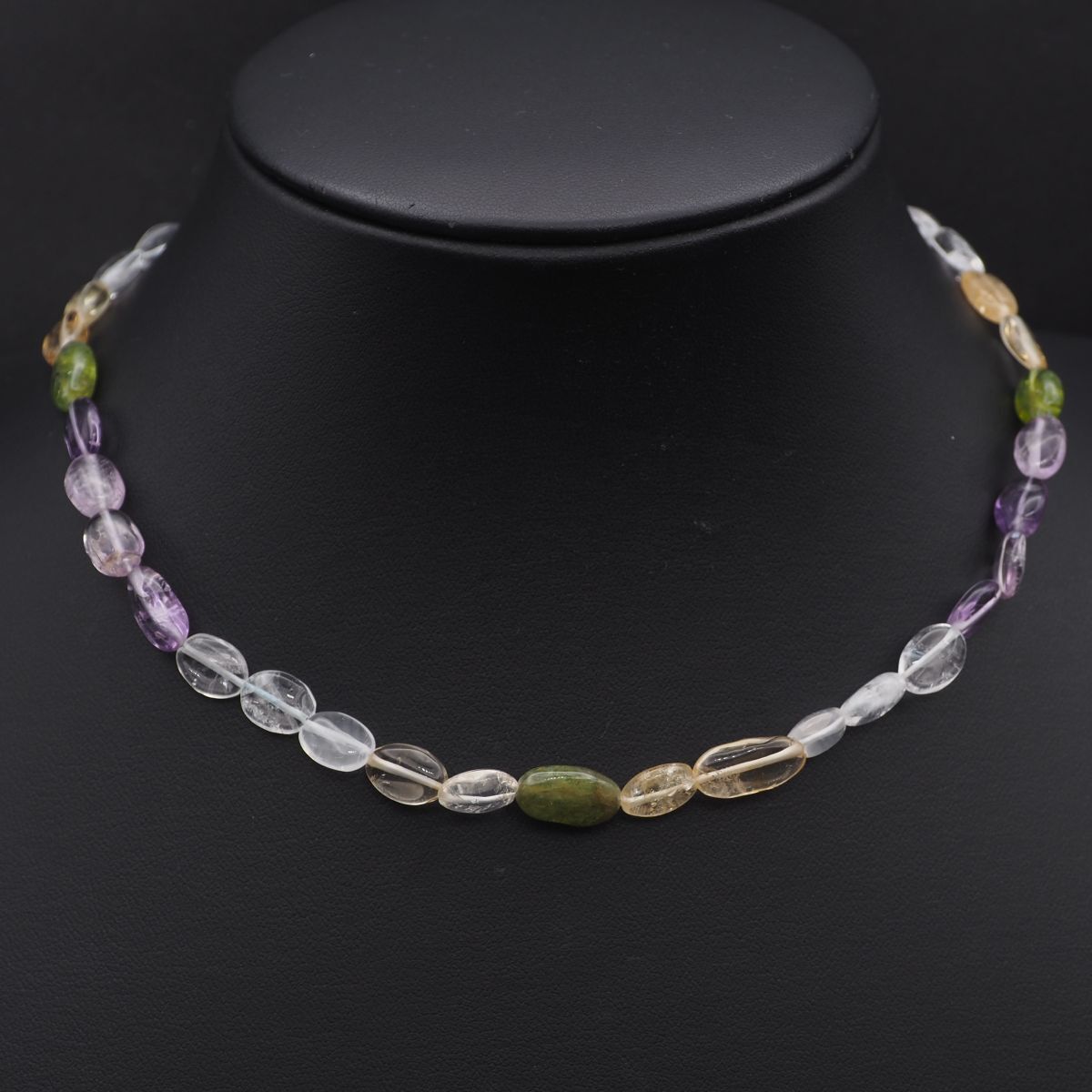 J542 ペリドット アメジスト シトリン 水晶 GSILVER刻印 ネックレス デザイン シルバー 2月 8月 10月誕生石拍卖