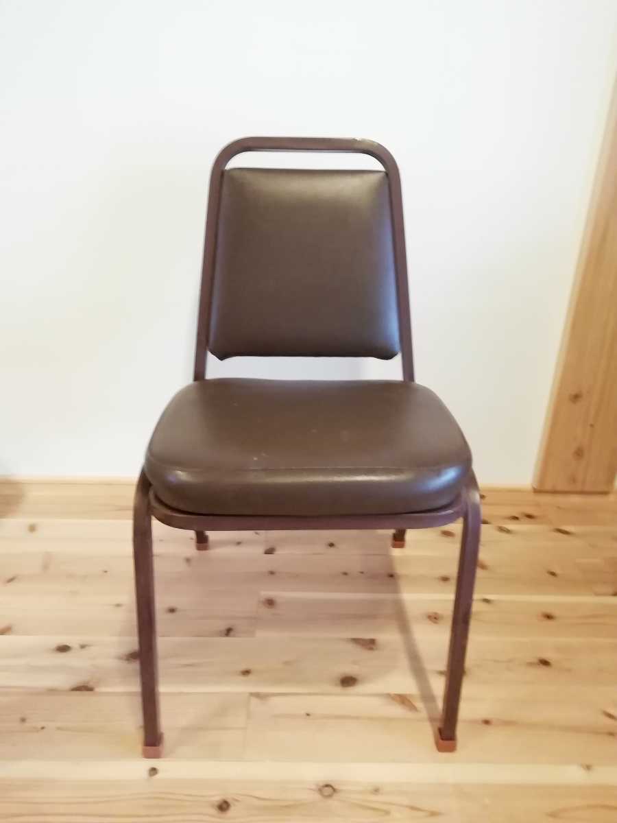 ヴィンテージチェア レトロ椅子 アンティーク中古ブラウン鉄脚拍卖