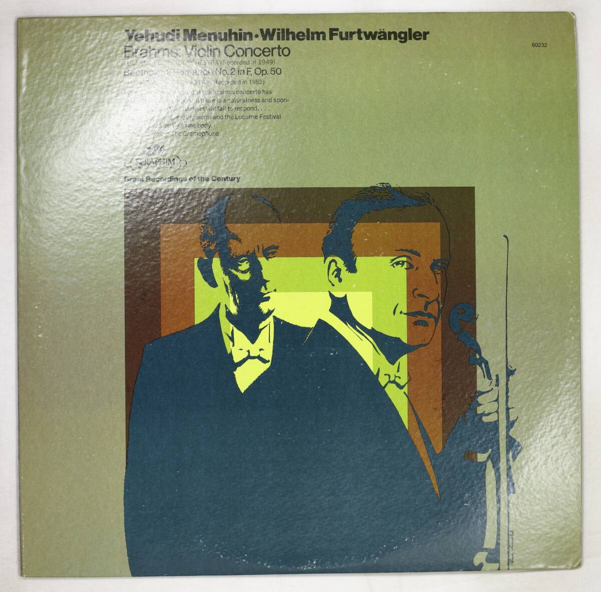 【US盤LP】メニューイン,フルトヴェングラー/ブラームス:ヴァイオリン協奏曲 他(並良品,SERAPHIM,Y.Menuhin,Furtwangler)拍卖
