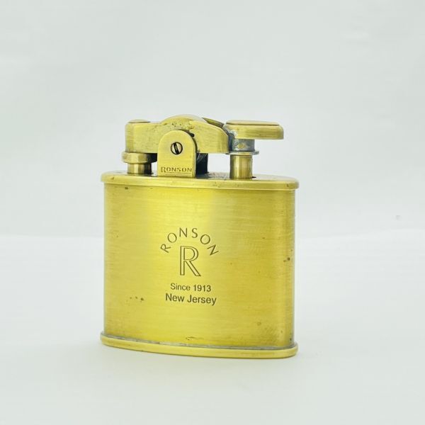 【美品】RONSON/ロンソン standard オイルライター ゴールドカラー 着火確認済み MR336拍卖