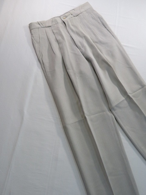 ★☆ 79 ツータック パンツ 新品 春夏 ベージュ系ドビー 日本製 ☆★拍卖