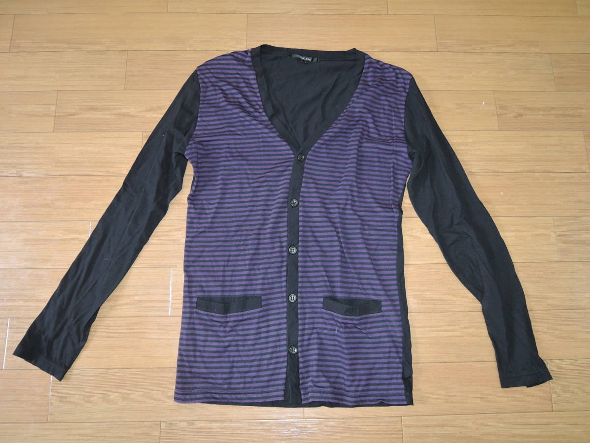 カミエラ CAMIERA カーディガン カットソー 48 黒紫 ボーダー ロンTシャツ拍卖