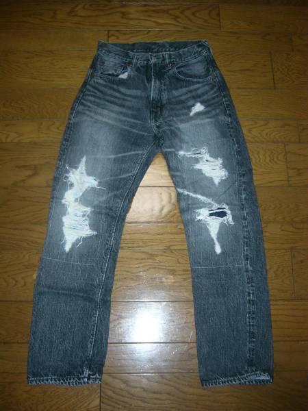 G1950 ダメージ加工 ジェラルド カスタム デニム 28 ブラック黒 / ギャラリーGallery DENIM パンツ拍卖