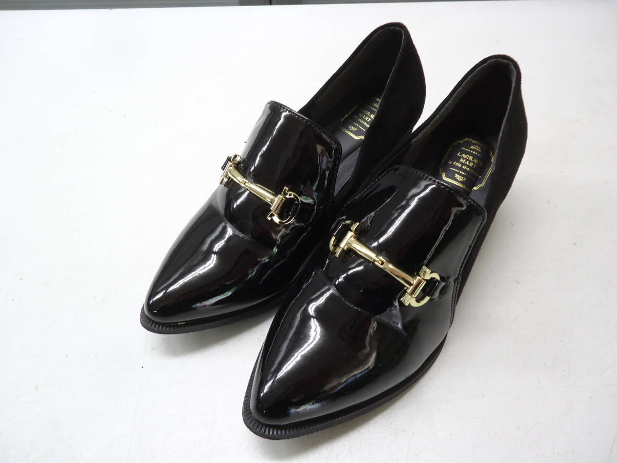 LAGRACE MART/ラグラスマート■L(24.0cm程度)■オペラ スリッポン ビットローファー風 コンビパンプス■BLACK/ブラック/黒■#20521MK732_29拍卖