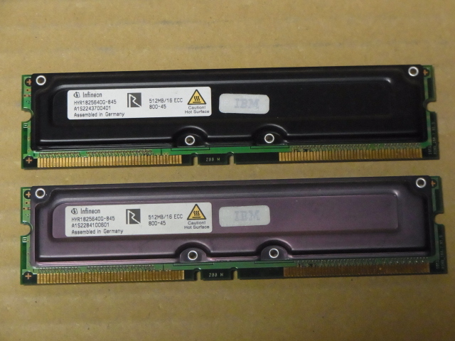 ●IBM純正/Infineon PC800-45-ECC 512M 2枚セット/合計1G ●(RM010)拍卖