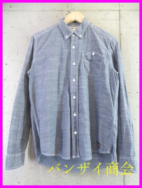 【送料300円可】6050b6◆人気です◆DICKIES ディッキーズ ボタンダウン 長袖シャンブレーシャツ M/ダンガリーシャツ/ワークシャツ/パンツ拍卖