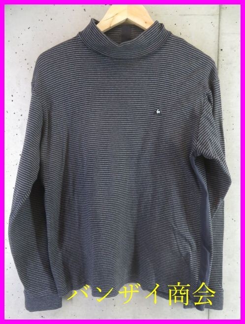 9050b5◆良品です◆ルコックゴルフ ボーダー柄 タートルネック 長袖ボーダーシャツ L/カットソー/ポロシャツ/ジャケット/ニット/パンツ拍卖