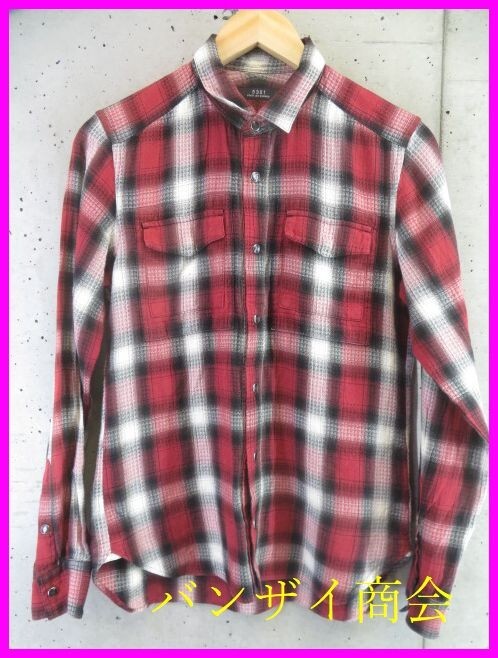 4150b7◆美品です◆5351 Pour Les Hommes 長袖チェックシャツ 2/デニムジャケット/ジージャン/ダンガリーシャツ/コート/ベスト/ジーンズ拍卖