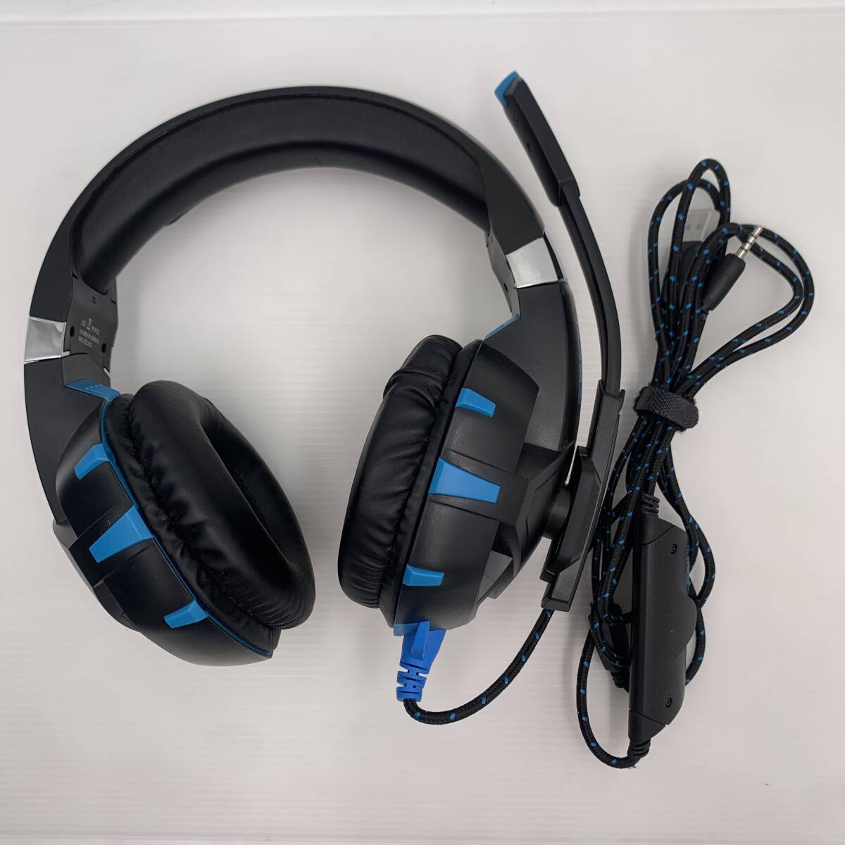 【中古美品!動作確認済】RUNMUS K2 ゲーミングヘッドセット 黒/青 パソコン周辺機器 ゲーム PC ヘッドホン 音楽 1点拍卖