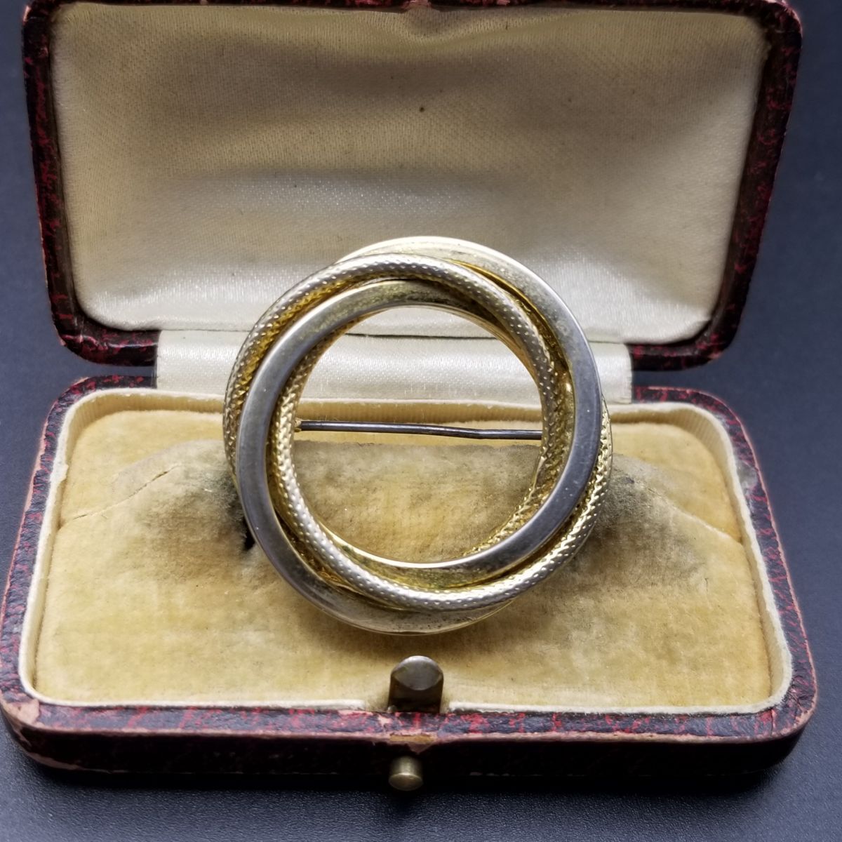 リング レイヤー ラウンドフレーム ヴィンテージ ブローチ レトロ ゴールドトーン クラシカル エレガント 6Y-E拍卖