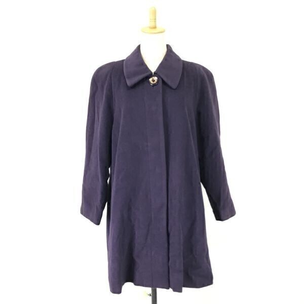 レポルテ/LEPORTE★横糸アンゴラ100%ウール/ステンカラーコート【レディースM/紫/purple】東京スタイル/Coats/Jackets/Jumpers◆pBH379拍卖