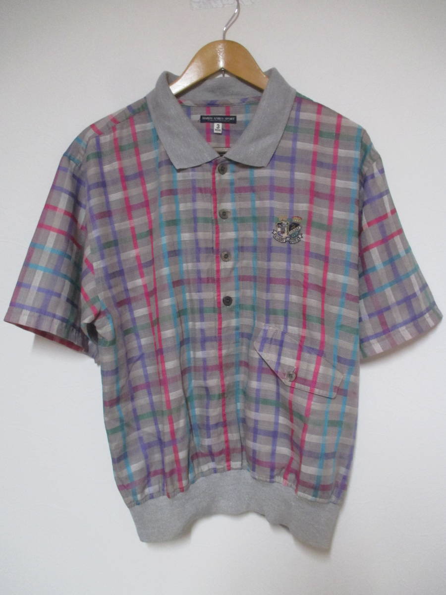 日本製 ハーディーエイミス 麻混 半袖シャツ Mサイズ拍卖