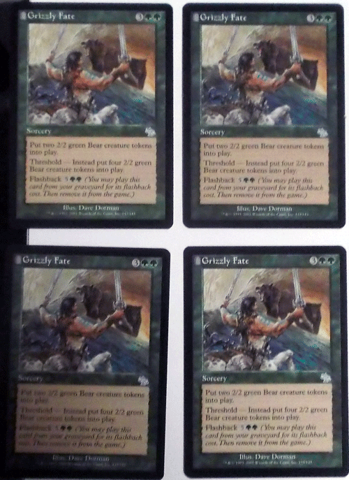 MTG英語/4枚セット/Grizzly Fate(灰毛の定め)/ジャッジメント/アンコモン拍卖