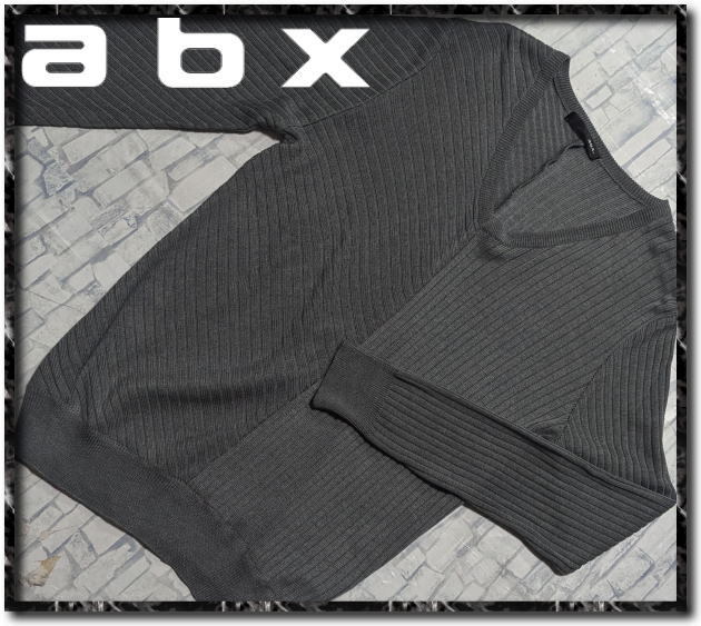 ★abx エービーエックス Vネック切替ニット グレー★拍卖