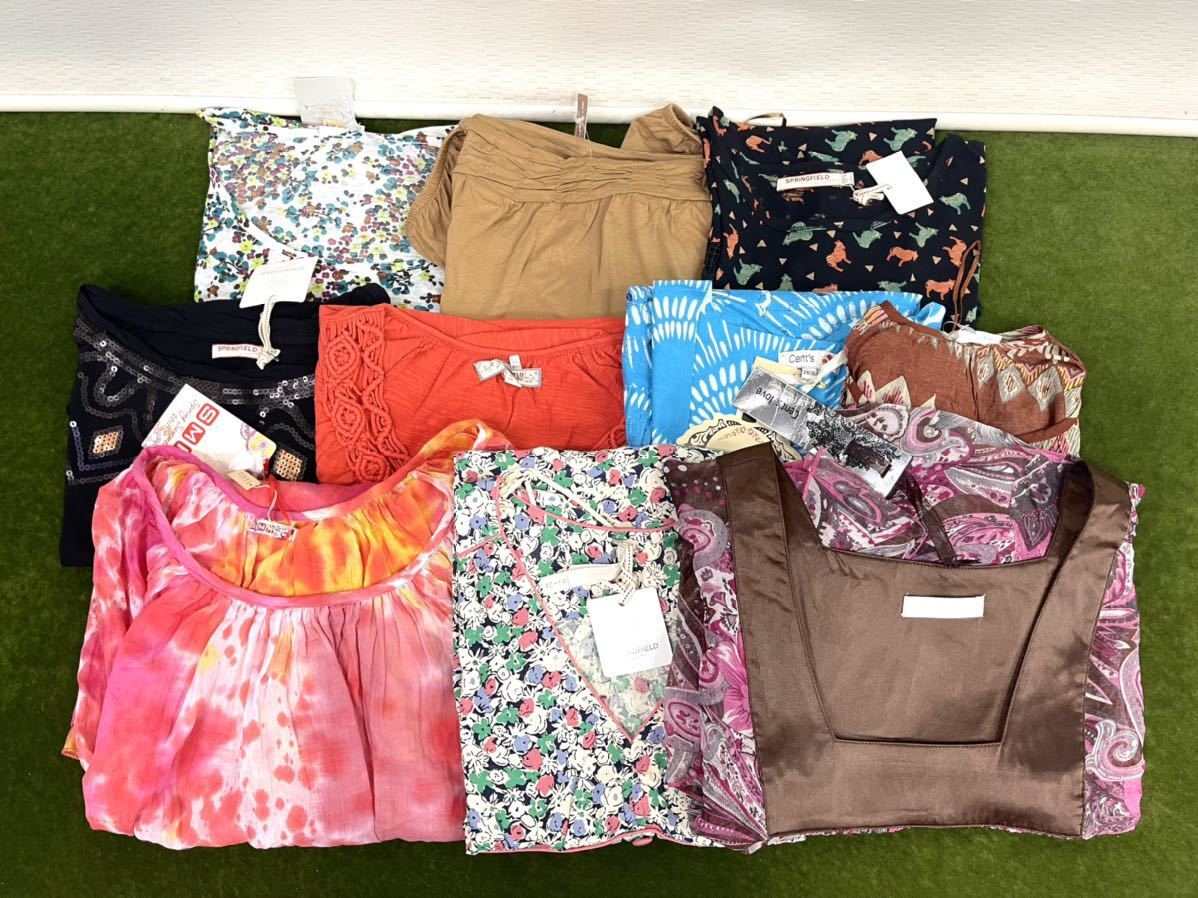 3★☆新品タグ付き/未使用品 衣類/レディース トップスなど10点まとめ 半袖 サイズ:S~L SPRINGFIELD☆★拍卖