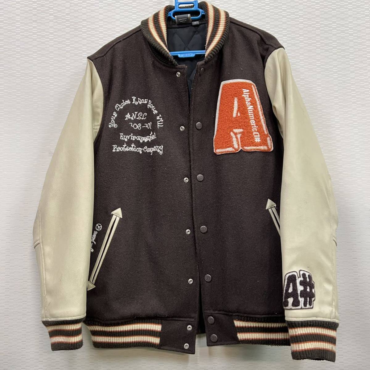 ★☆ 衣類/メンズ alphanumeric/アルファヌメリックLサイズ スタジャン スタジアムジャンパー拍卖