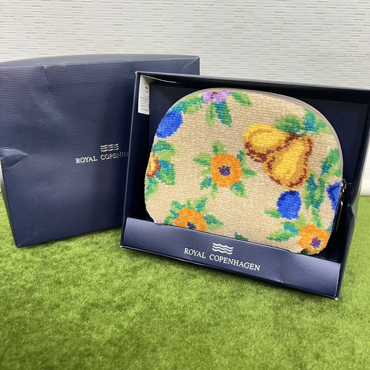 ★☆ ブランド/ポーチ Royal Copenhagen/ロイヤルコペンハーゲン 花柄/ポーチ/小物入れ/ミニポーチ拍卖