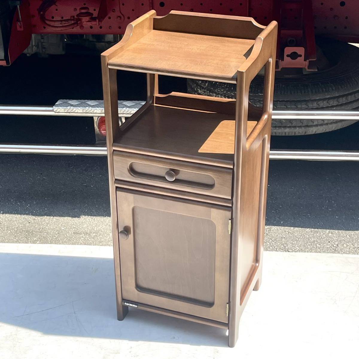 ★☆karimoku/カリモク 電話台/引き出し付き 家具/インテリア サイズ:説明文記載拍卖