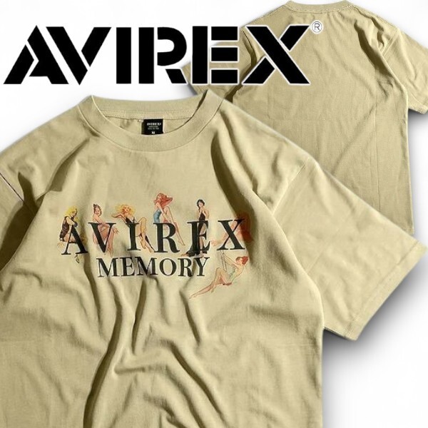 AVIREX アヴィレックス リラックスフィット ピンナップガールズ&ロゴ クルーネック 半袖 Tシャツ カットソー 6123265 XL ▲018▼50327k13拍卖