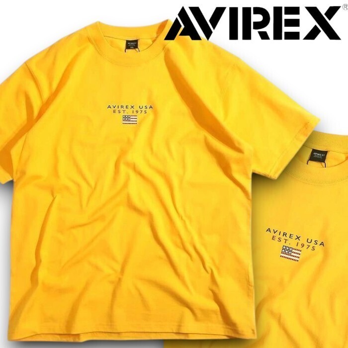 AVIREX アヴィレックス ブロックフラッグ×ミニロゴ レギュラーフィット クルーネック Tシャツ カットソー 6123294 64 XL ▲015▼50331k02拍卖