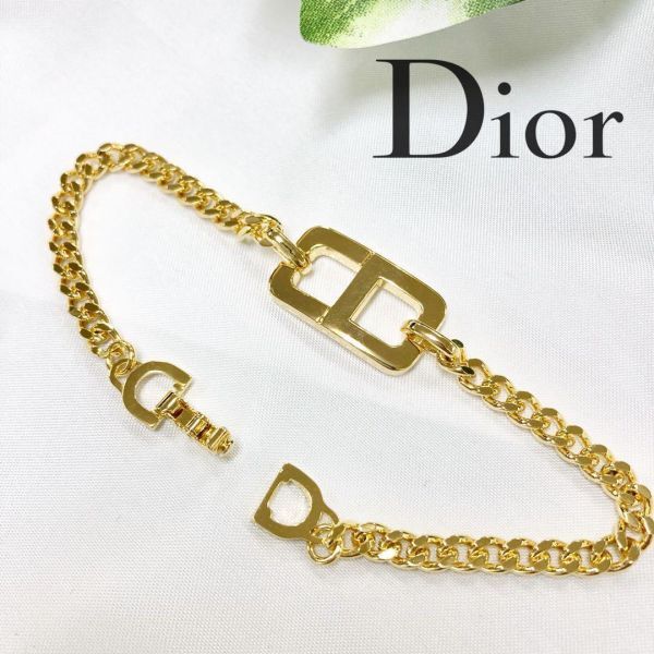 ☆新品仕上げ済☆クリスチャンディオール ブレスレット CDロゴ ゴールド拍卖