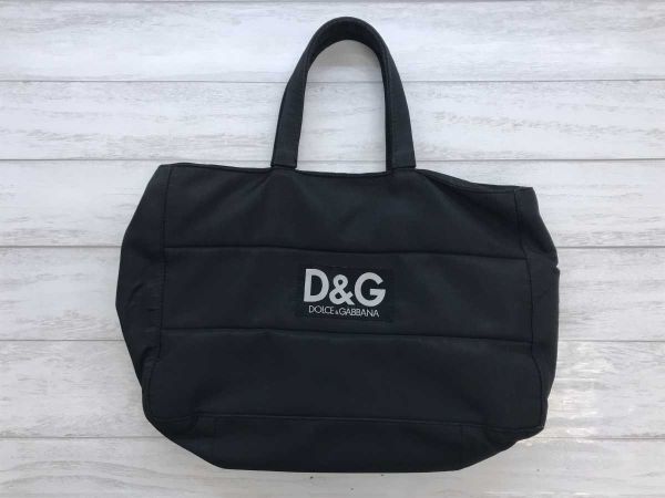 DOLCE&GABBANA ドルチェ&ガッバーナ D&G レトロ ラグジュアリー トート ハンドバッグ カバン レディース 男女兼用 内ポケット 黒拍卖