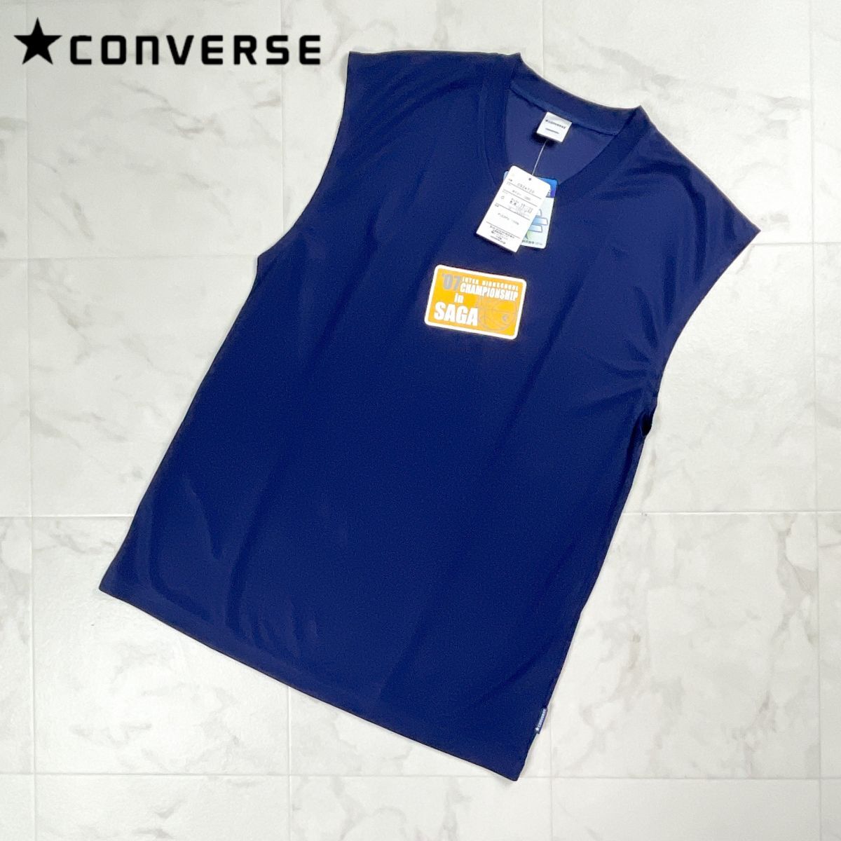 新品未使用 CONVERSE コンバース Vネックメッシュノースリーブ タンクトップ トップス ユニセックス メンズ レディース サイズO*CD1246拍卖