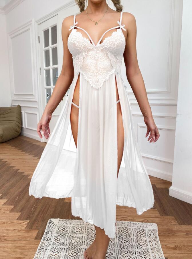 DM0521 レディースワンピース☆  大人sexy☆    可愛い   部屋着   キャミワンピ  レース切替  白拍卖