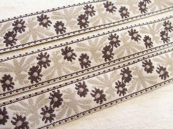 即決 ! 0.5mより チロリアンテープ ベージュ 花☆ ハンドメイド 手芸資材 インド刺繍リボン拍卖