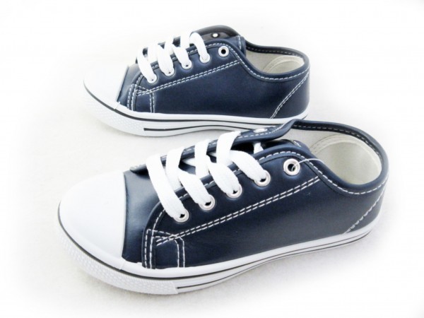 1円~cL873新品AAAローカット/レースアップスニーカー19㌢NAVY♂拍卖