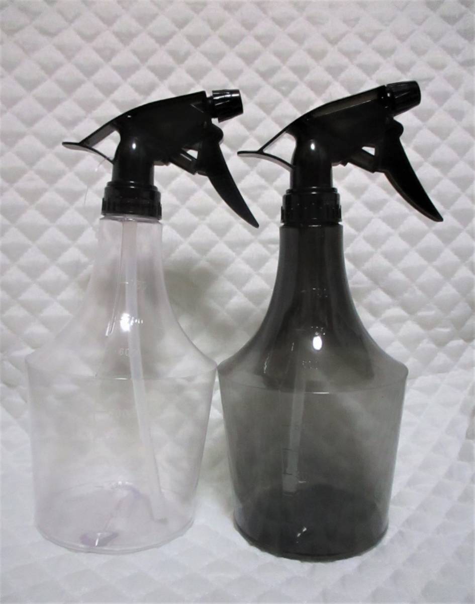 【 2本セット 詰め替え用 スプレーボトル 】 クリア & ダーク 750ml 直射 霧状 ストレート ミスト 霧吹き スプレー ボトル 拍卖