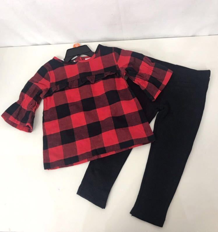 新品■Carters カーターズ 女の子 長袖 チェック 上下2点セット 5T 110 オシャレ♪拍卖