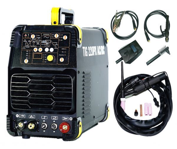 交流/直流 インバーター TIG溶接機 TIG220PX AC/DC フルデジタル式!高性能/高機能 パルス溶接 単相100V/200V共用 鉄・ステン・アルミも可!拍卖