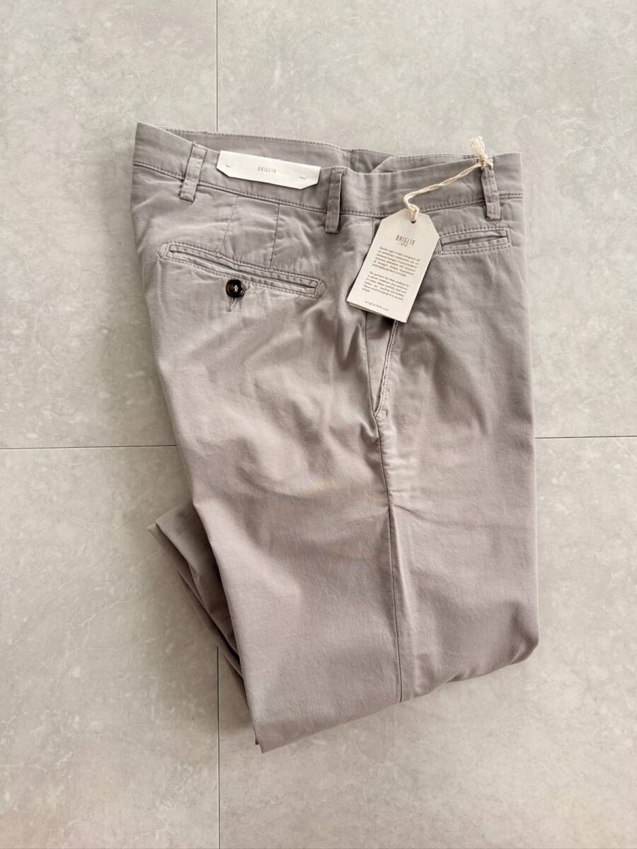 6260】新品4.6万【BRIGLIA 1949 / ブリリア 1949 44/30 春夏秋 スムースタッチストレッチコットンパンツ SLIM FIT】グレー拍卖