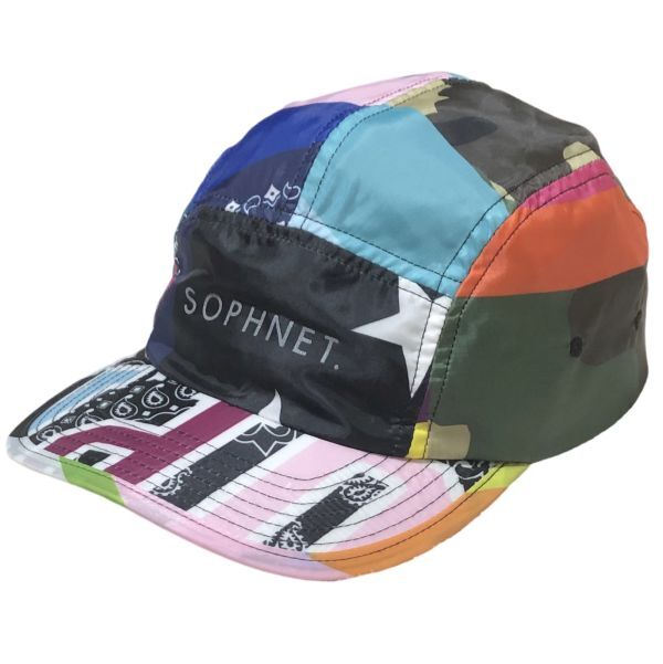 SOPHNET. - 5 Panel Multi Polyester Cap SOPH-170120 ソフネット 5パネル マルチ ポリエステル キャップ パッチワーク クレイジーパターン拍卖