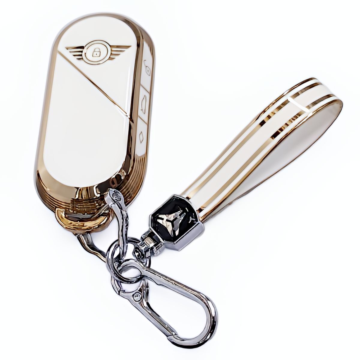 即決新品 ミニクーパー MINI ゴールド TPU 金色 白 スマートキーケース キーカバー F65 F66 F67 J01 U25カントリーマン J05エースマンJ01拍卖