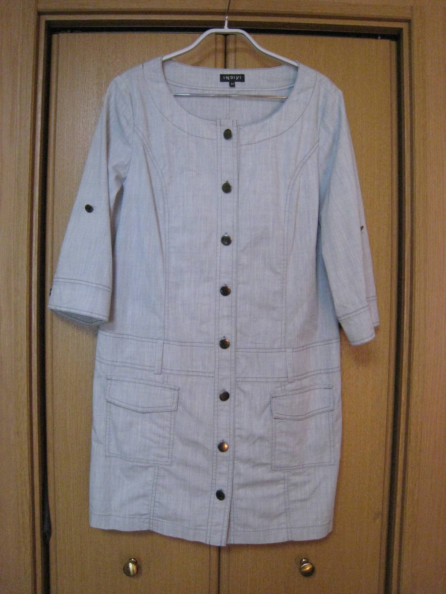 INDIVI インディヴィ 大きいサイズ 素敵なワンピース 44 美品拍卖