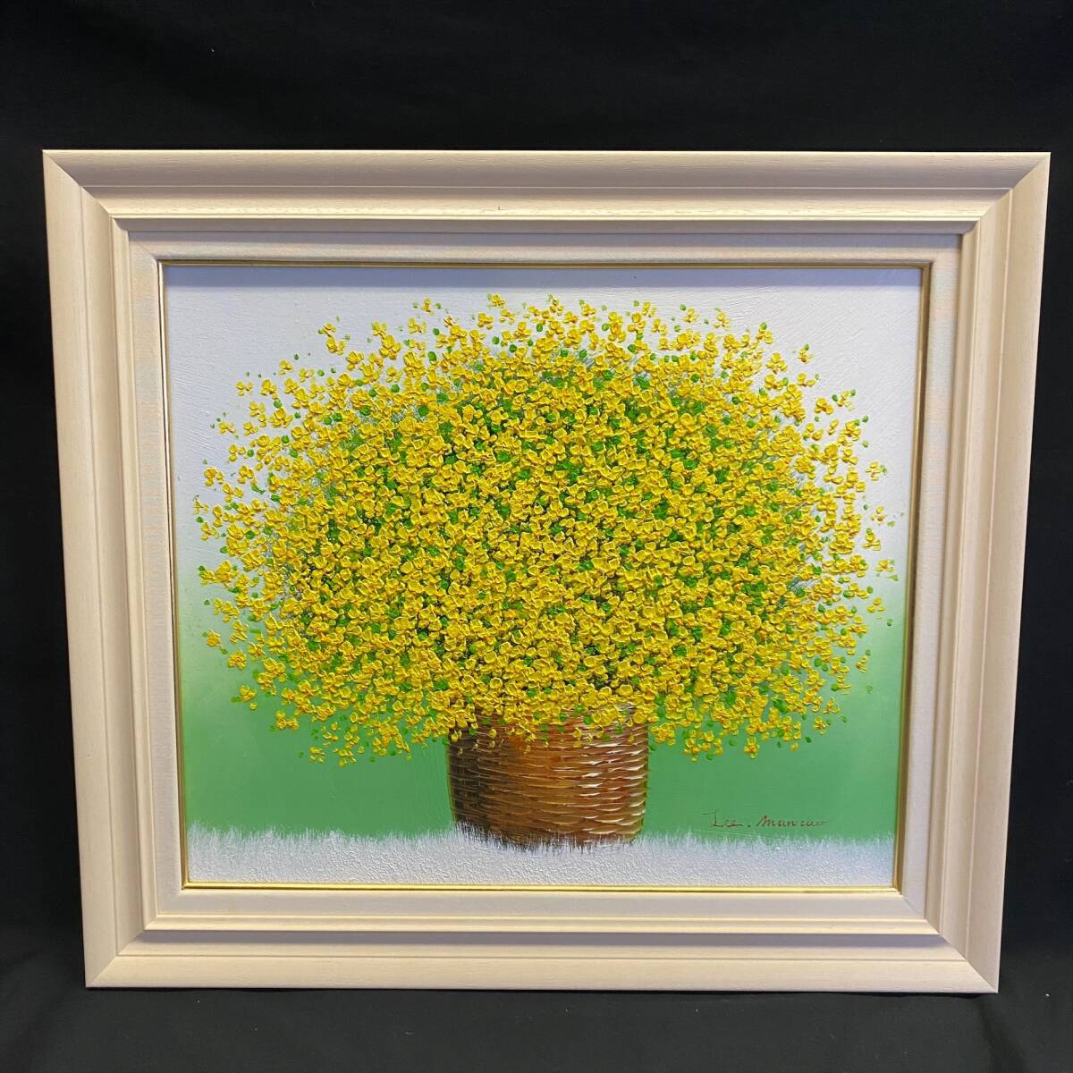 【模写】 油彩画 静物画 額 (約)縦59.5㎝×横67㎝×厚み5cm 拍卖