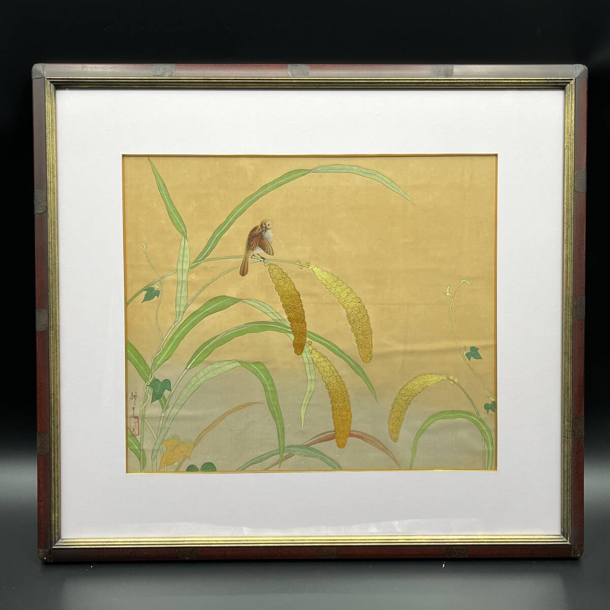 【模写】 日本画 風景画 額 (約)縦67㎝×横74㎝×厚み3cm 拍卖