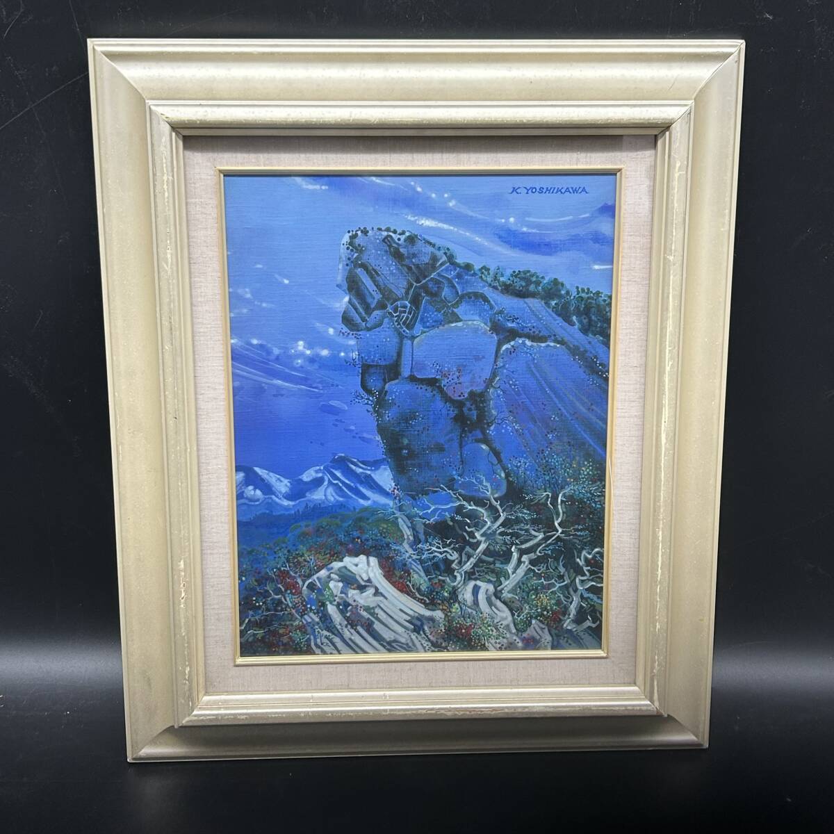 【模写】 油彩画 風景画 額 (約)縦60㎝×横51㎝×厚み5.5cm 拍卖