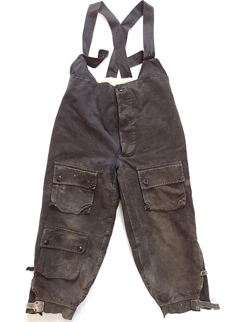 ビンテージ 希少 珍品 40S 50S 黒 ブラック キャンバス ボア ライニング オーバーオール 裾 ストラップ ミリタリー ワーク レア ムートン拍卖