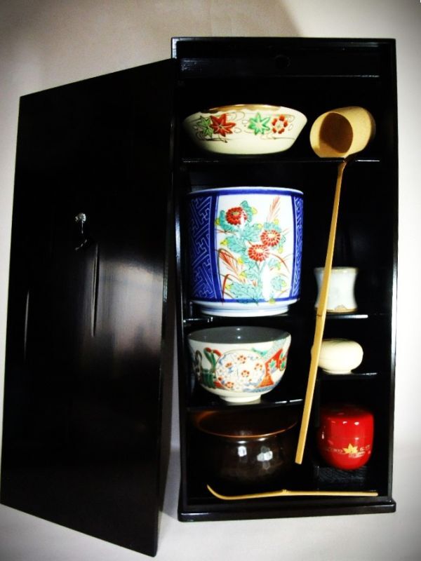 【睦】短冊箱 茶箱 本漆器 水指 棗 抹茶茶碗 他全9点 天然木 茶道具 美品 未使用■拍卖