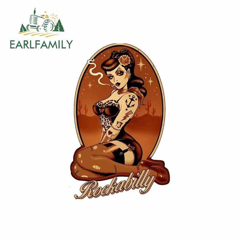 A758 EARLFAMILY 13 cm × 8.4 cmピンアップ女の子ロッカーツールボックスのステッカーのラップトップ車のトラックバイク喫煙セクシーな拍卖