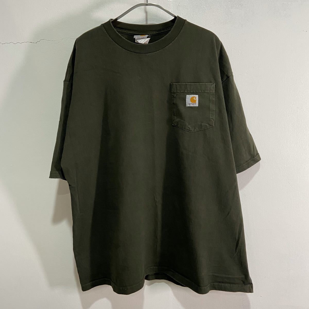送料無料☆ Carhartt☆カーハート☆ポケットTシャツ☆ストリート☆XL☆オリーブ拍卖