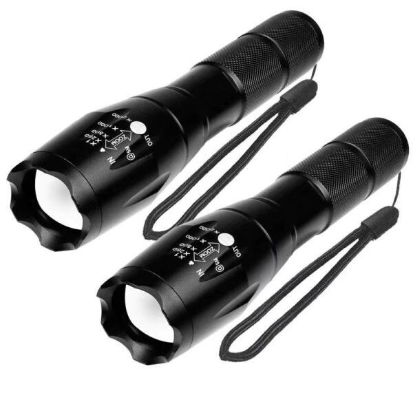 2個セット LED懐中電灯 強力 超高輝度 ハンディライト ズーム式 5モード アウトドアライト led 防水防災 軍用 停電 小型拍卖