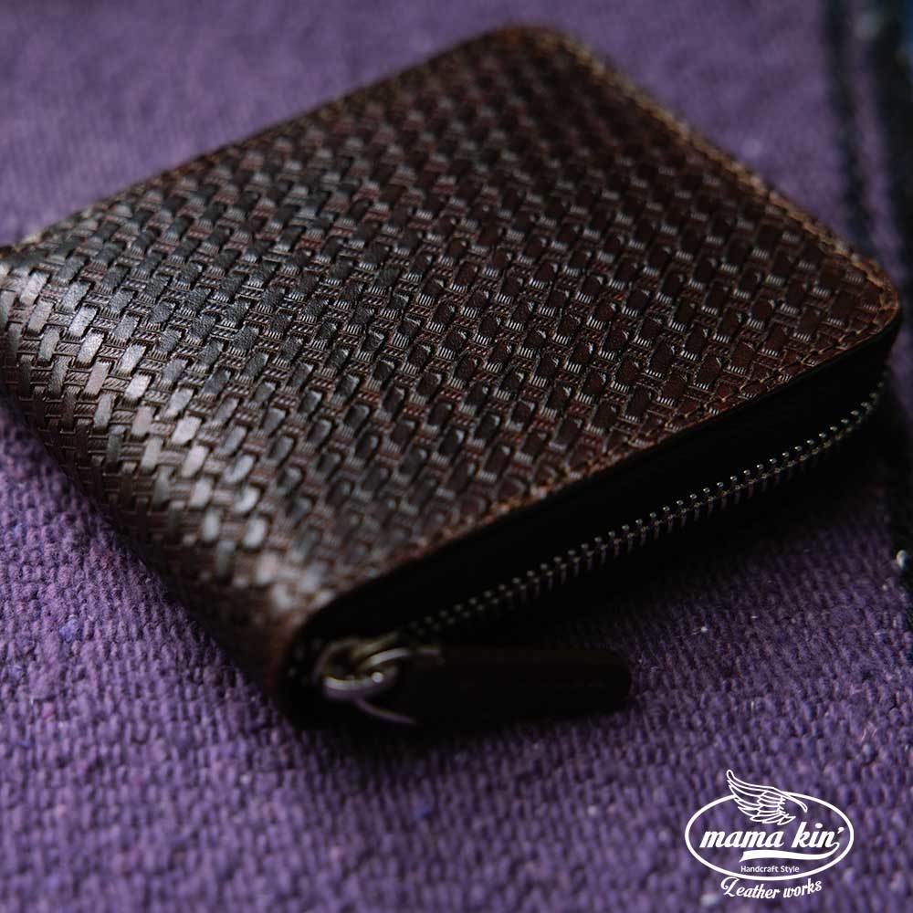 カービングウォレット/ラウンドファスナー/レザーウォレット/ヌメ革/牛革/サドルレザー/財布/df009cv46br03拍卖