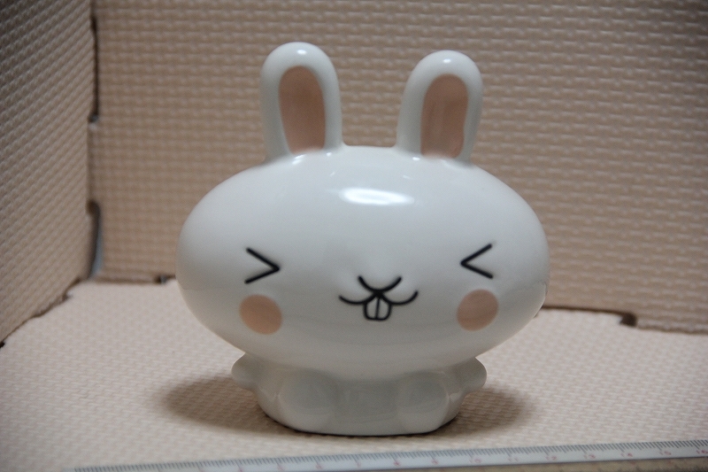 陶器製 うさぎ 貯金箱 1998 ANAN 検索 アンアン キャラクター グッズ ラビット フィギュア コインバンク拍卖